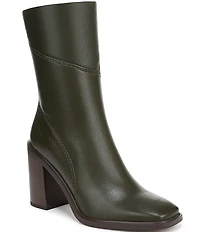 Franco Sarto Stevie Leather Square Toe Booties