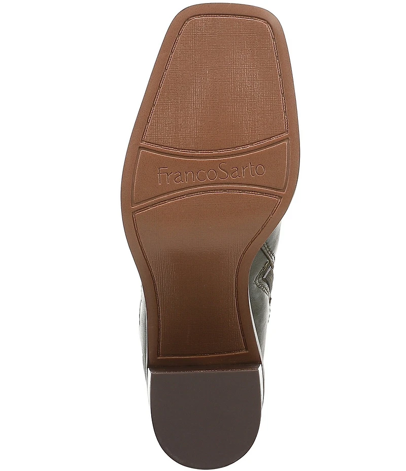 Franco Sarto Stevie Leather Square Toe Booties