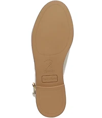 Franco Sarto Sully 2 Leather Pearl Shell Chain Slingback Loafers