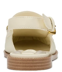 Franco Sarto Sully 2 Leather Pearl Shell Chain Slingback Loafers