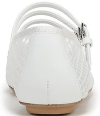 Franco Sarto Tatum Fishnet Mesh Triple Strap Mary Jane Ballet Flats