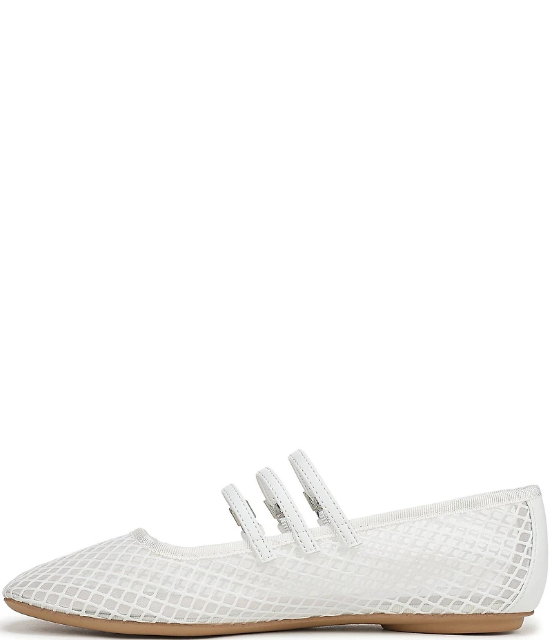 Franco Sarto Tatum Fishnet Mesh Triple Strap Mary Jane Ballet Flats