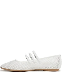 Franco Sarto Tatum Fishnet Mesh Triple Strap Mary Jane Ballet Flats
