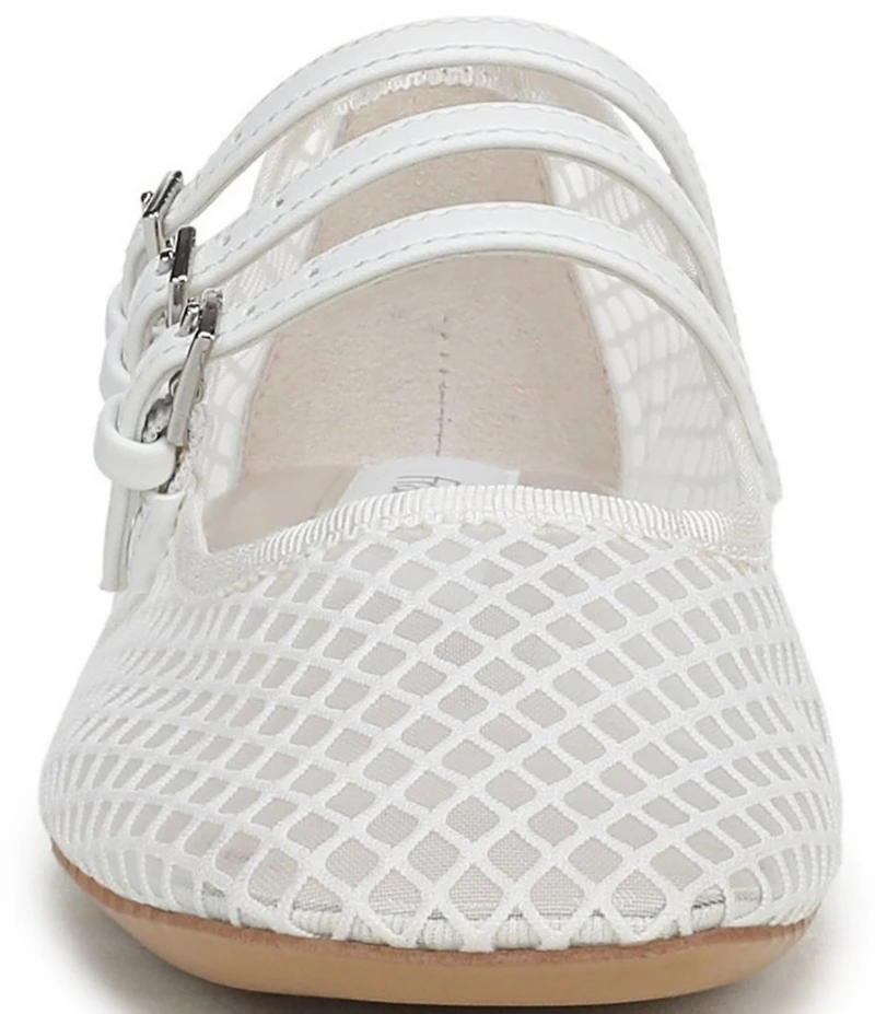 Franco Sarto Tatum Fishnet Mesh Triple Strap Mary Jane Ballet Flats