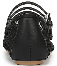 Franco Sarto Tatum Fishnet Mesh Triple Strap Mary Jane Ballet Flats
