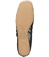 Franco Sarto Tatum Fishnet Mesh Triple Strap Mary Jane Ballet Flats