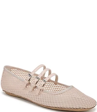 Franco Sarto Tatum Fishnet Mesh Triple Strap Mary Jane Ballet Flats