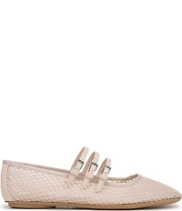 Franco Sarto Tatum Fishnet Mesh Triple Strap Mary Jane Ballet Flats