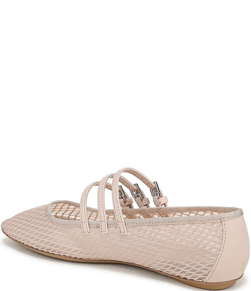 Franco Sarto Tatum Fishnet Mesh Triple Strap Mary Jane Ballet Flats