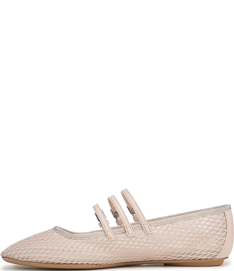 Franco Sarto Tatum Fishnet Mesh Triple Strap Mary Jane Ballet Flats