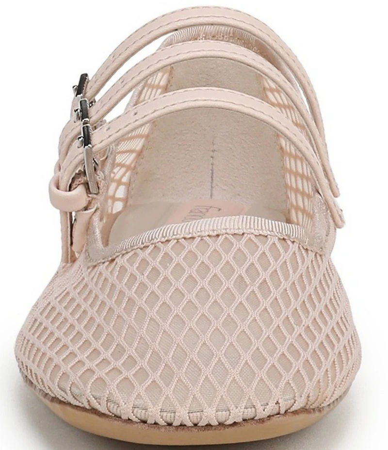 Franco Sarto Tatum Fishnet Mesh Triple Strap Mary Jane Ballet Flats