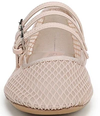 Franco Sarto Tatum Fishnet Mesh Triple Strap Mary Jane Ballet Flats