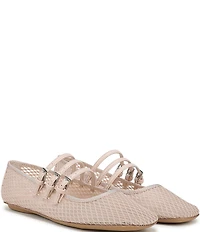 Franco Sarto Tatum Fishnet Mesh Triple Strap Mary Jane Ballet Flats