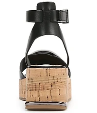Franco Sarto Taysha Leather Dome Ornamented Platform Wedge Sandals