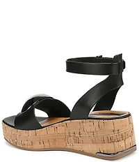 Franco Sarto Taysha Leather Dome Ornamented Platform Wedge Sandals