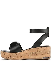 Franco Sarto Taysha Leather Dome Ornamented Platform Wedge Sandals