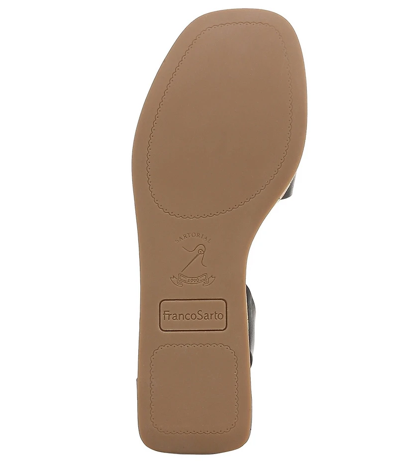Franco Sarto Taysha Leather Dome Ornamented Platform Wedge Sandals