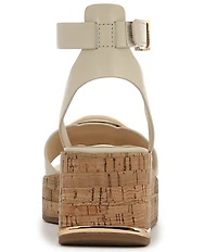Franco Sarto Taysha Leather Dome Ornamented Platform Wedge Sandals