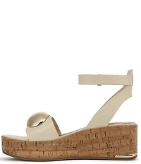 Franco Sarto Taysha Leather Dome Ornamented Platform Wedge Sandals