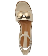 Franco Sarto Taysha Leather Dome Ornamented Platform Wedge Sandals