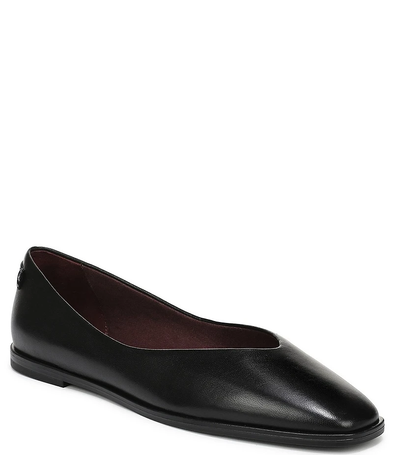 Franco Sarto Tesia Leather High Vamp Square Toe Flats