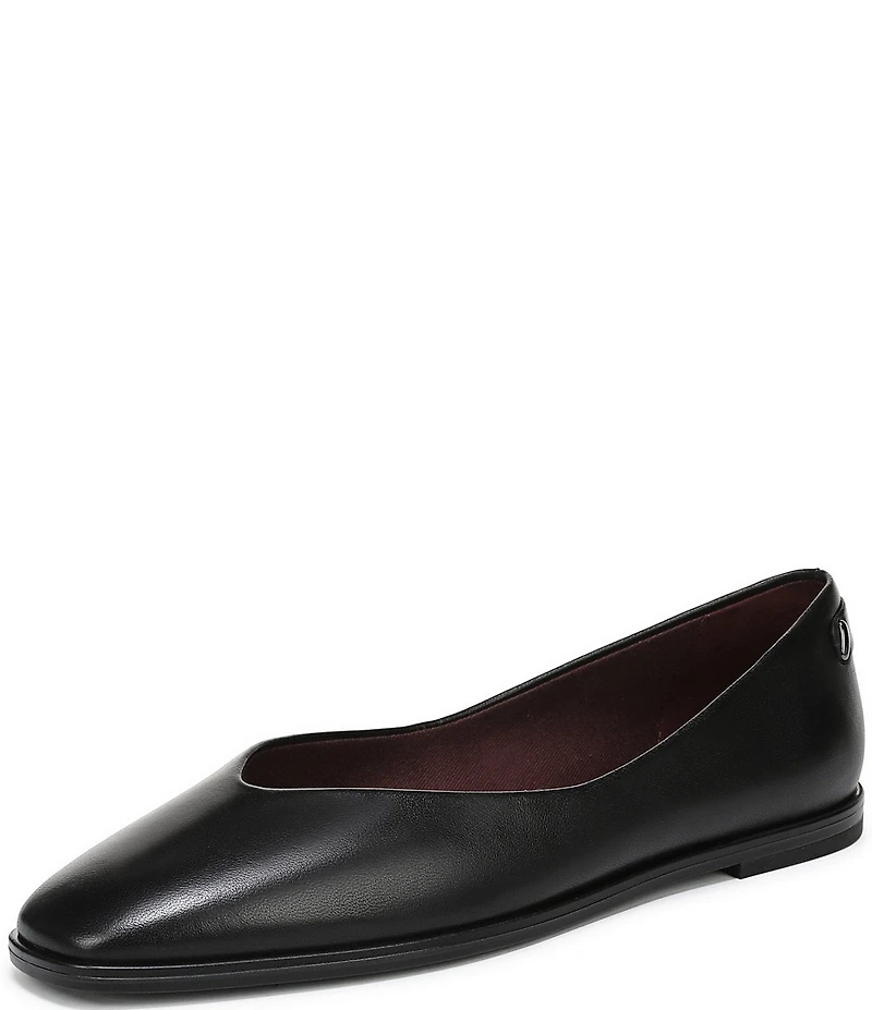 Franco Sarto Tesia Leather High Vamp Square Toe Flats
