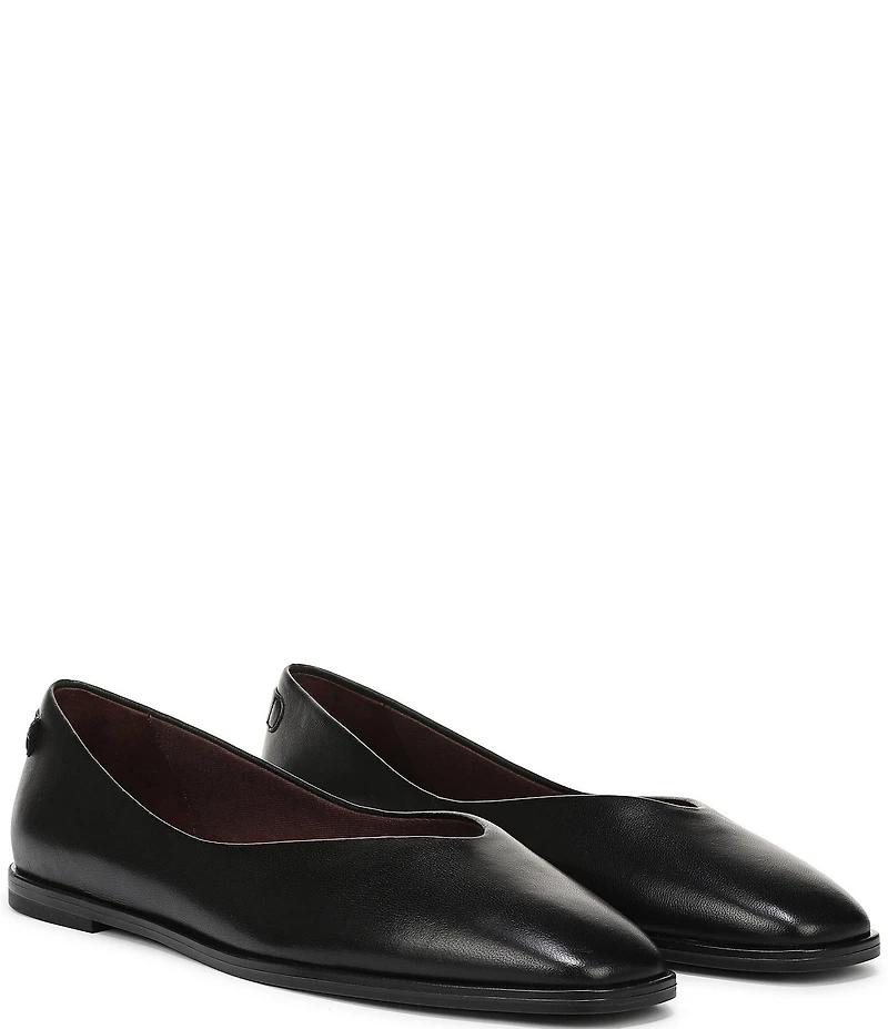 Franco Sarto Tesia Leather High Vamp Square Toe Flats