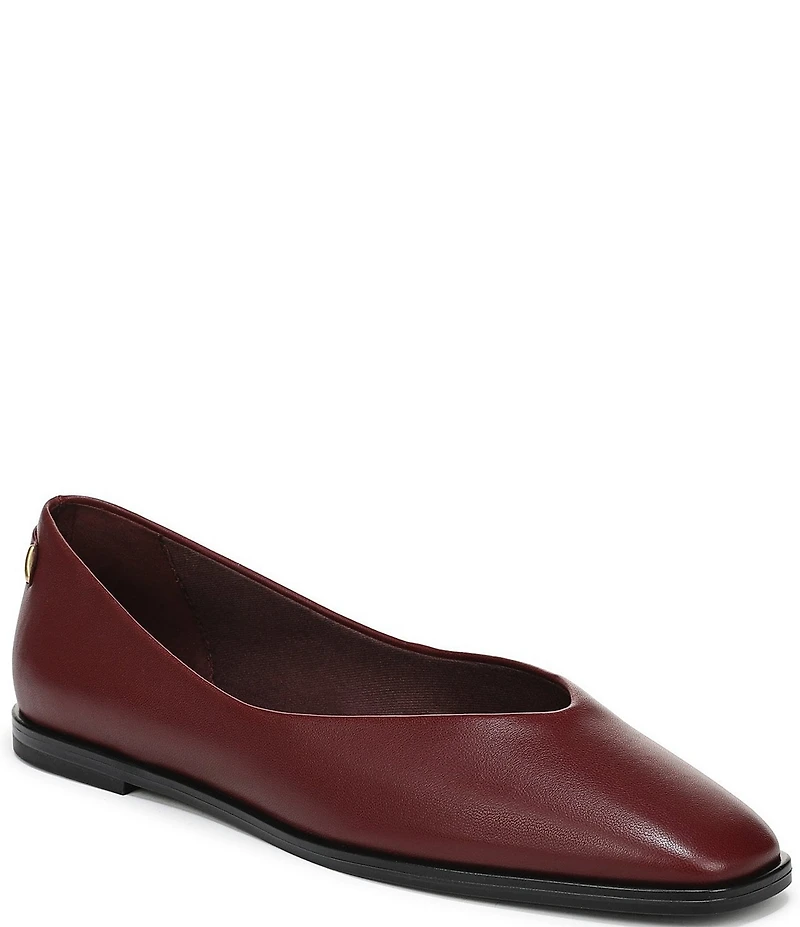 Franco Sarto Tesia Leather High Vamp Square Toe Flats