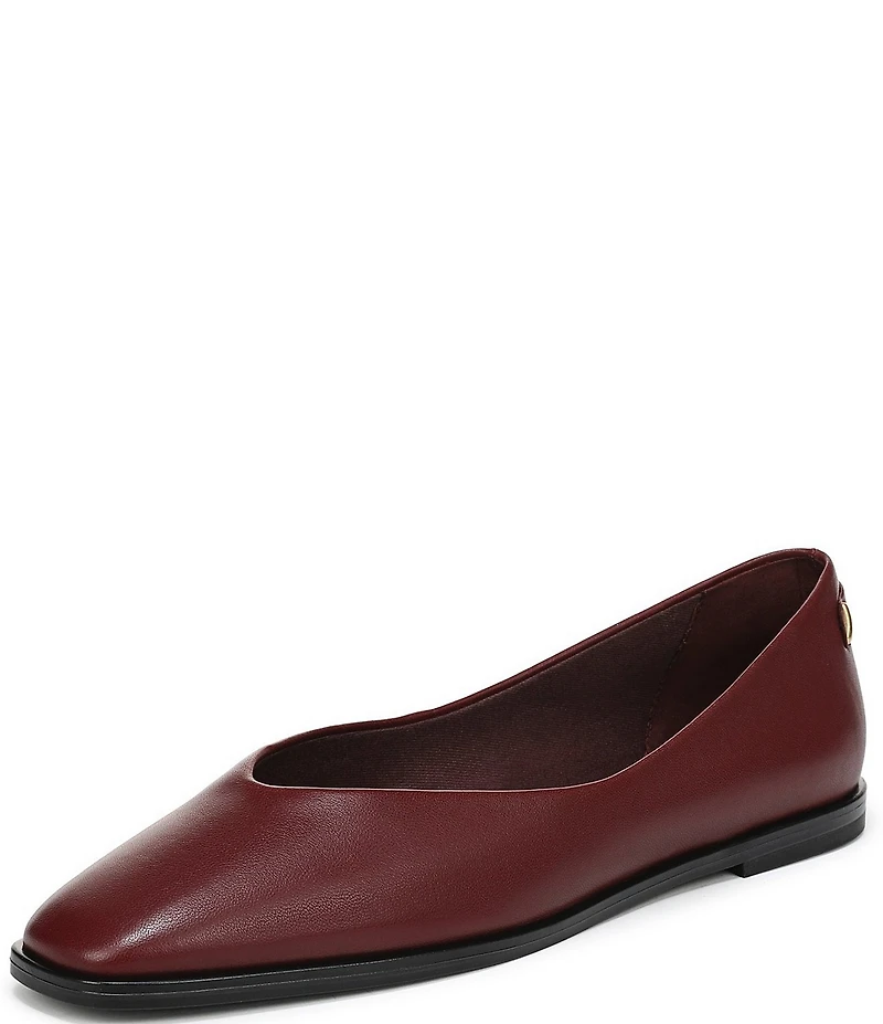 Franco Sarto Tesia Leather High Vamp Square Toe Flats