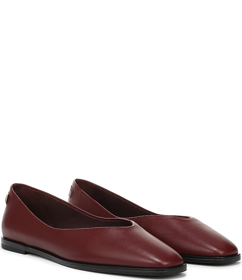 Franco Sarto Tesia Leather High Vamp Square Toe Flats