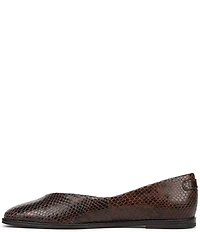 Franco Sarto Tesia Snake Print Leather High Vamp Square Toe Flats