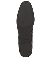 Franco Sarto Tesia Snake Print Leather High Vamp Square Toe Flats