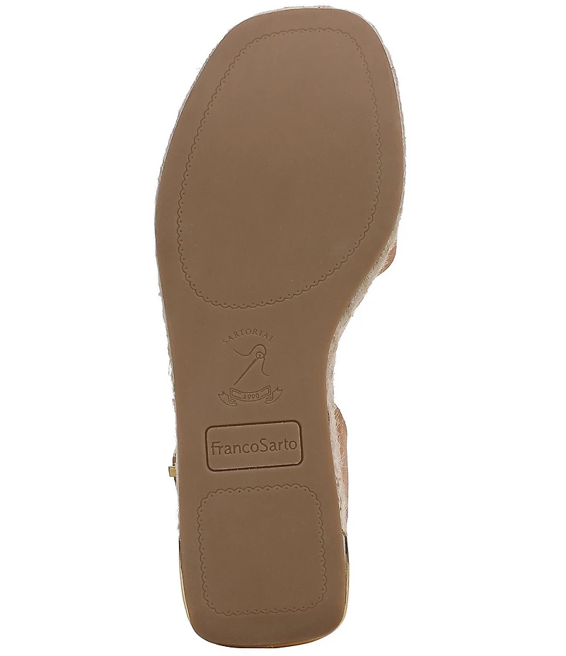 Franco Sarto Tiffany Suede Ankle Wrap Platform Wedge Espadrille Sandals