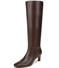Franco Sarto Timmy Leather Kitten Heel Tall Boots