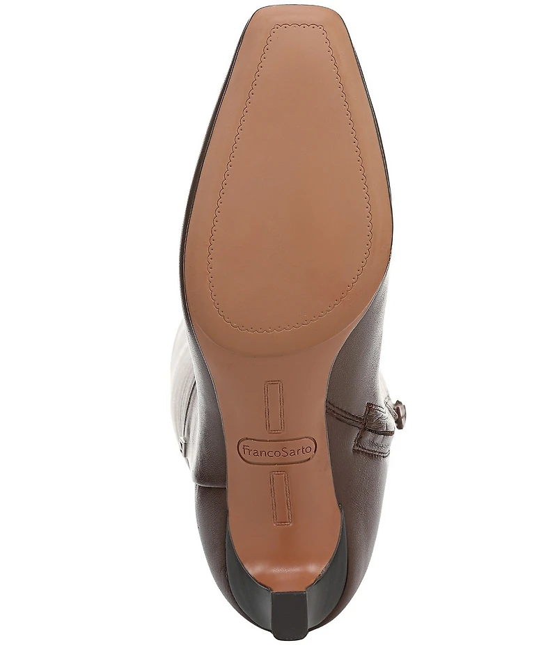 Franco Sarto Timmy Leather Kitten Heel Tall Boots