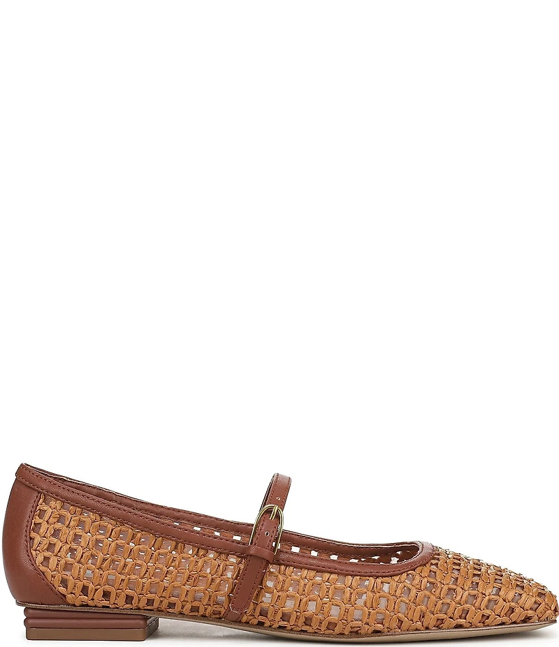 Franco Sarto Tinsley 2 Woven Raffia Square Toe Mary Jane Flats
