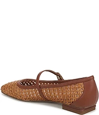 Franco Sarto Tinsley 2 Woven Raffia Square Toe Mary Jane Flats