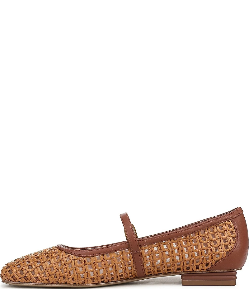 Franco Sarto Tinsley 2 Woven Raffia Square Toe Mary Jane Flats