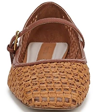 Franco Sarto Tinsley 2 Woven Raffia Square Toe Mary Jane Flats