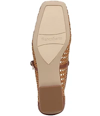 Franco Sarto Tinsley 2 Woven Raffia Square Toe Mary Jane Flats