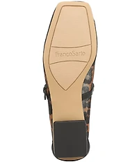 Franco Sarto Tinsley 7 Leopard Print Mesh Square Toe Mary Jane Flats