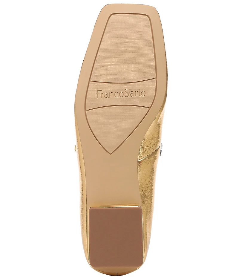 Franco Sarto Tinsley 8 Metallic Pearl Strap Mary Jane Flats