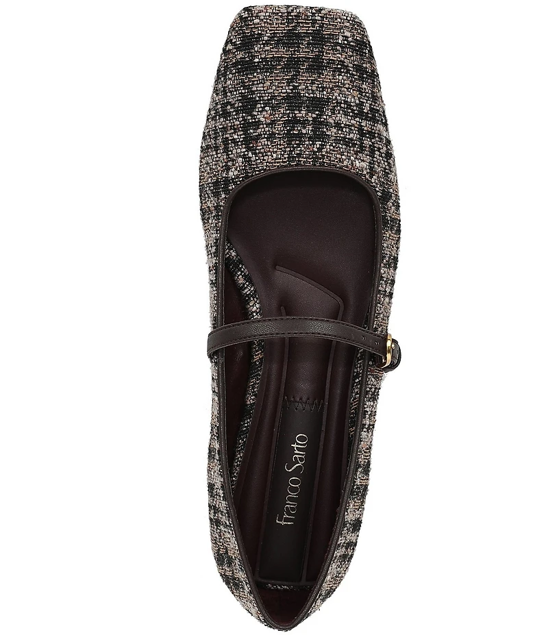 Franco Sarto Tinsley Plaid Square Toe Mary Jane Flats