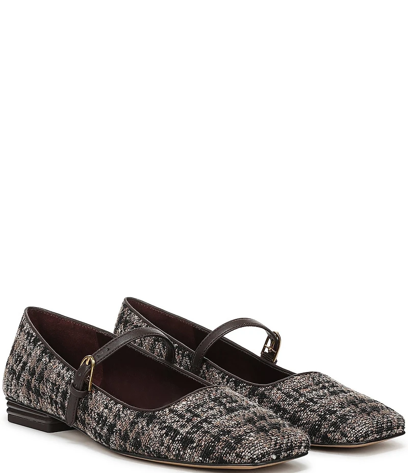 Franco Sarto Tinsley Plaid Square Toe Mary Jane Flats