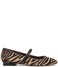 Franco Sarto Tinsley Zebra Print Calf Hair Square Toe Mary Jane Flats