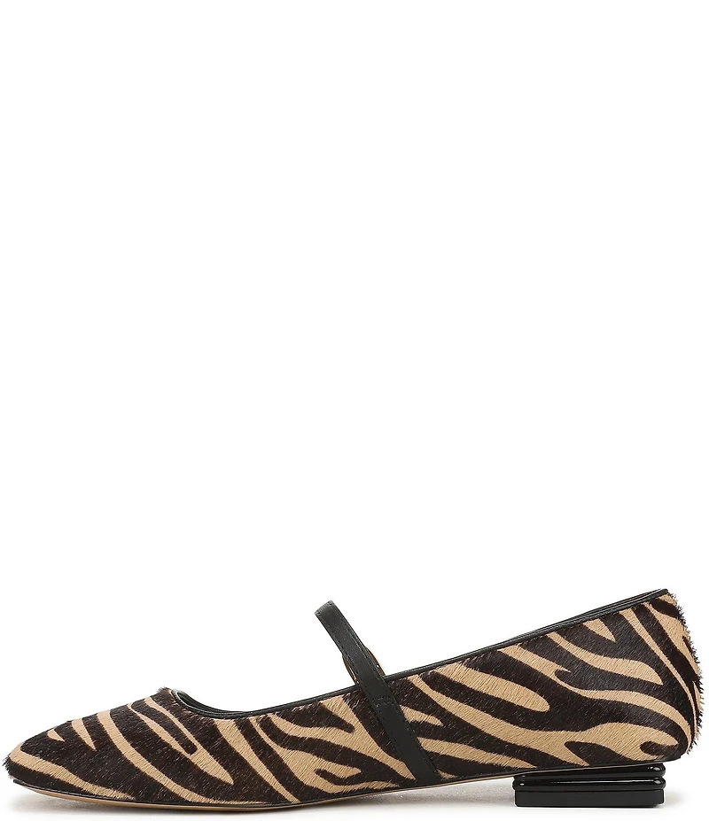 Franco Sarto Tinsley Zebra Print Calf Hair Square Toe Mary Jane Flats
