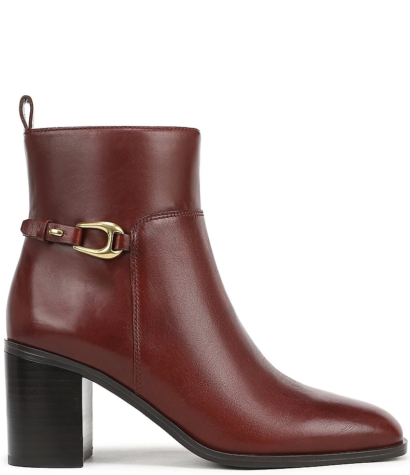 Franco Sarto Valya Leather Block Heel Booties