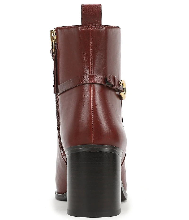 Franco Sarto Valya Leather Block Heel Booties