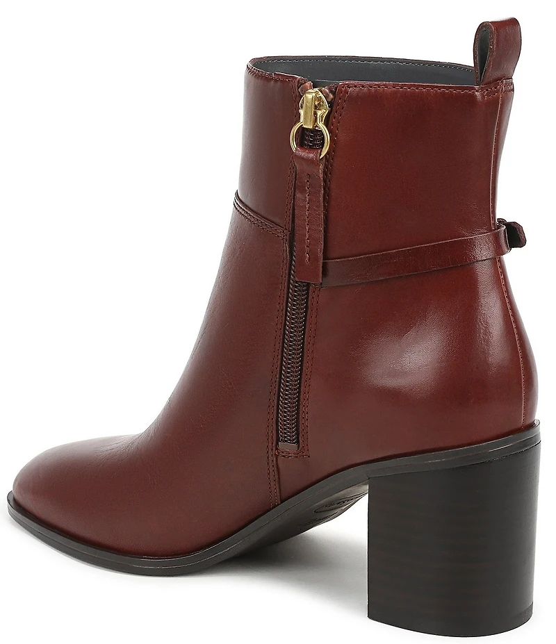 Franco Sarto Valya Leather Block Heel Booties