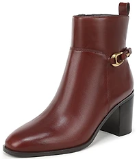 Franco Sarto Valya Leather Block Heel Booties